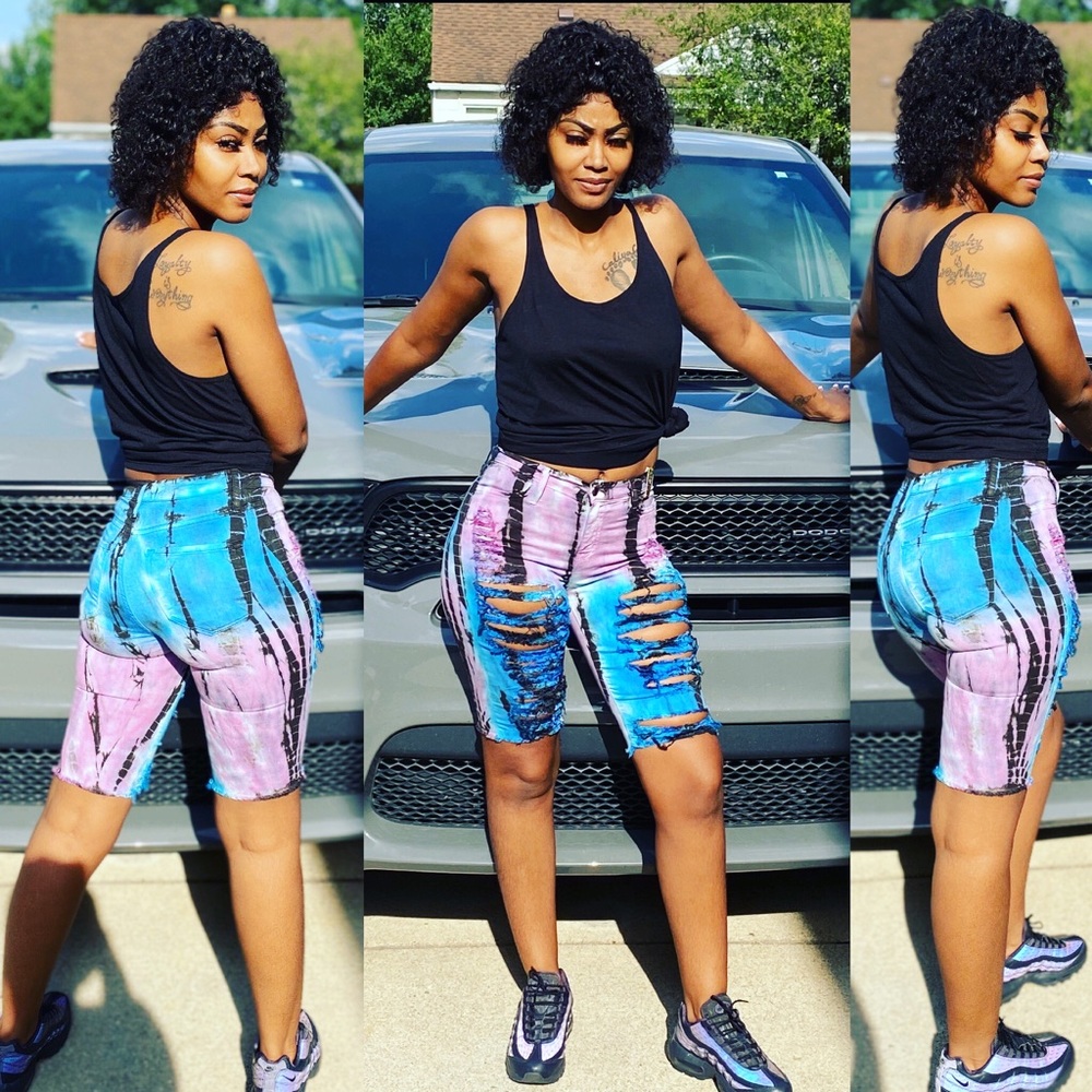 Purple Ink Denim Bermuda Shorts